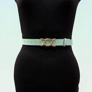 Mint Green Belt with Gold Buckle